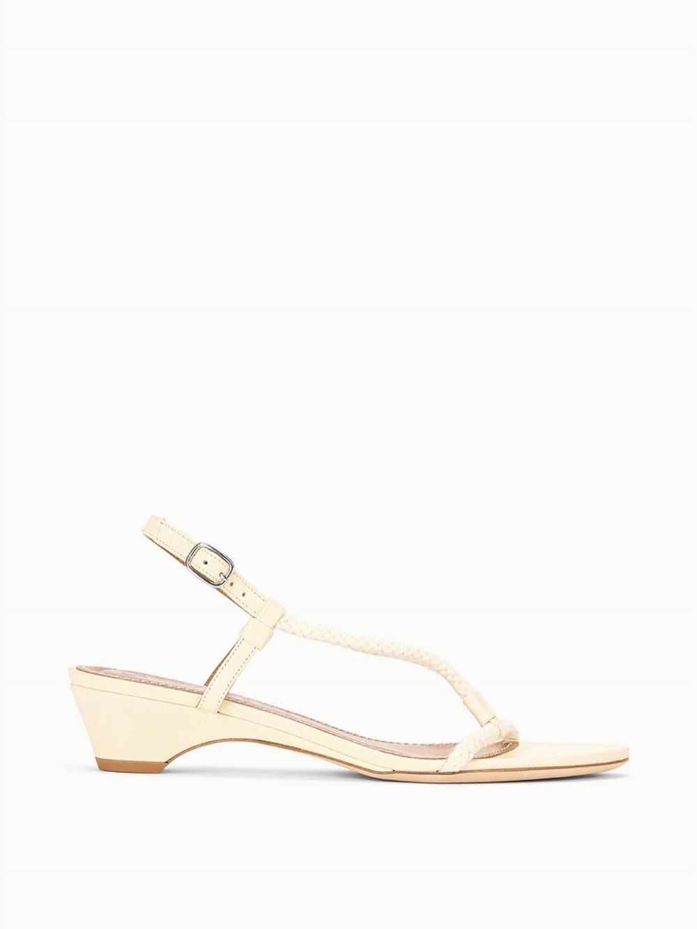 STAUD Cream T-Strap Low Heel Sandal Sz 38 - Picture 5 of 6